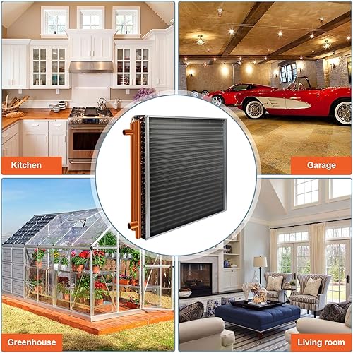 Miniatura 6 de Intercambiador de calor 24x24 agua a aire, puertos de cobre para hornos de madera al aire libre, calefacción y refrigeración residencial y