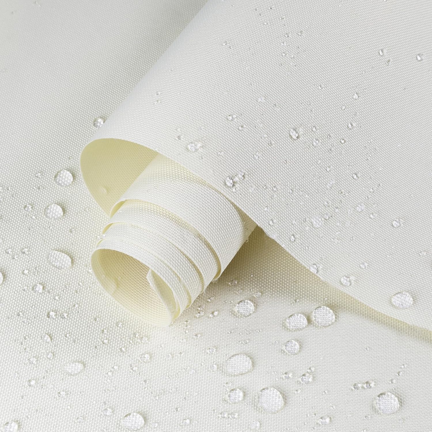 Waterproof Marine Canvas Fabric 600Denier 60"×85" Boat Canvas Material with Waterproof PU Backing Anti-UV Blocks Heat for Car Home Awning Tent Cushion, Ivory