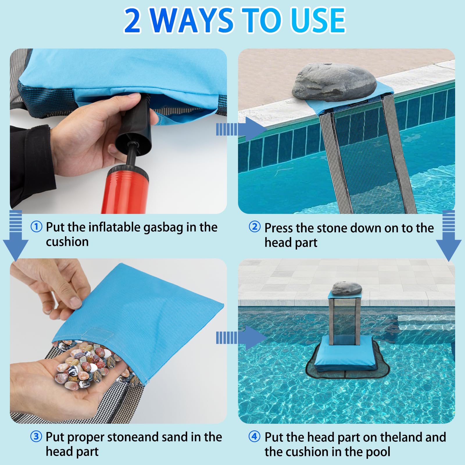 Pool-Tierrettungsrampe, Pool-Froschretter, Tierretter für Schwimmbadtiere, Rettung für Kröten, Frösche, Eidechsen, Enten, Schlangen, Mäuse, 2er-Pack