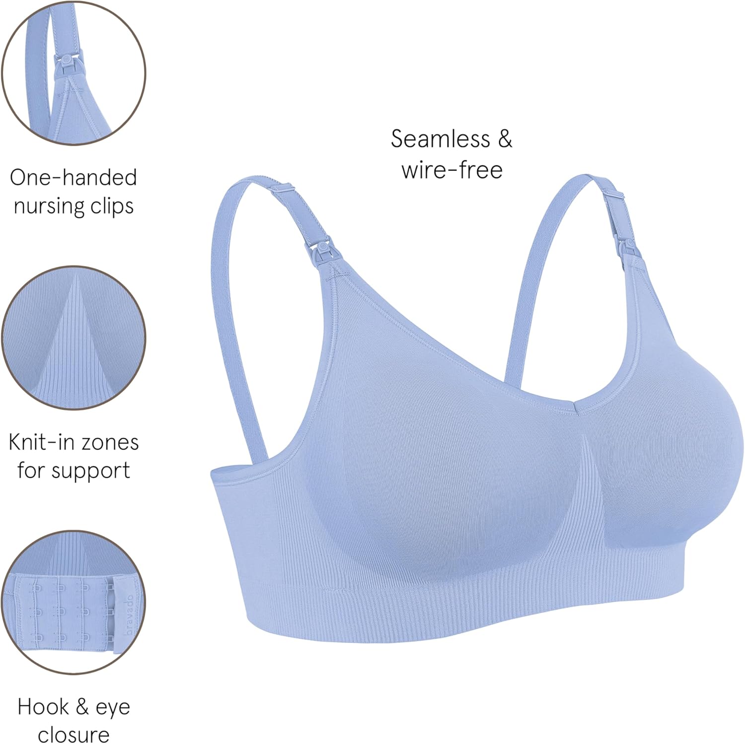 Bravado Designs Nursing Bras for Breastfeeding, Body Silk Seamless Wireless Bras for Women, Full Coverage Maternity Bra - Image 2