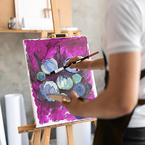 Miniatura 4 de Pinceles de pintura plana, 15 piezas de diferentes tamaños, juego de pinceles planos para acuarela, tinta de aceite de gouache acrílico y pintura