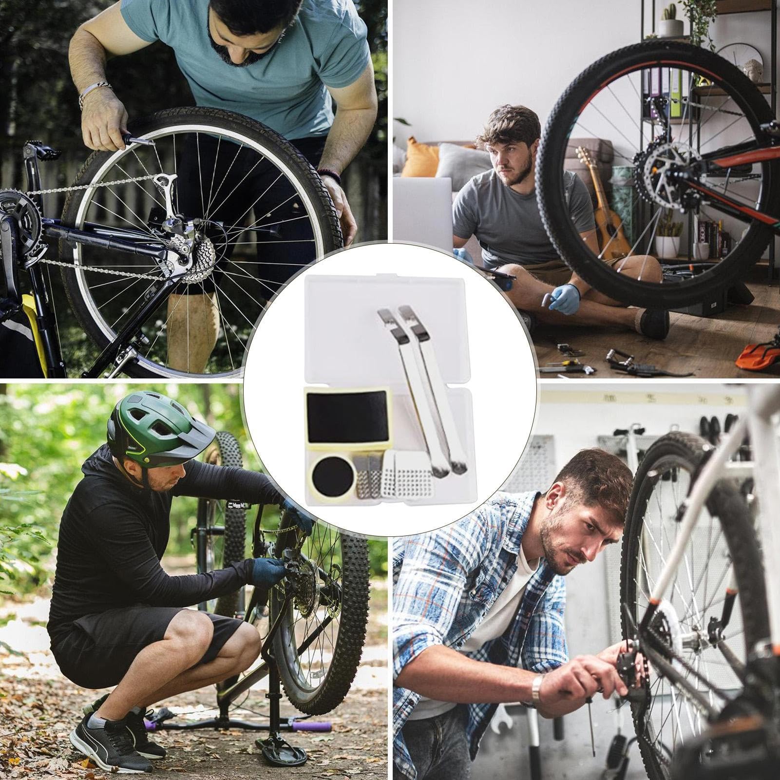 JIDJIX Kit De Réparation Pneus De VéLo, Rustine Velo Kit De Réparation