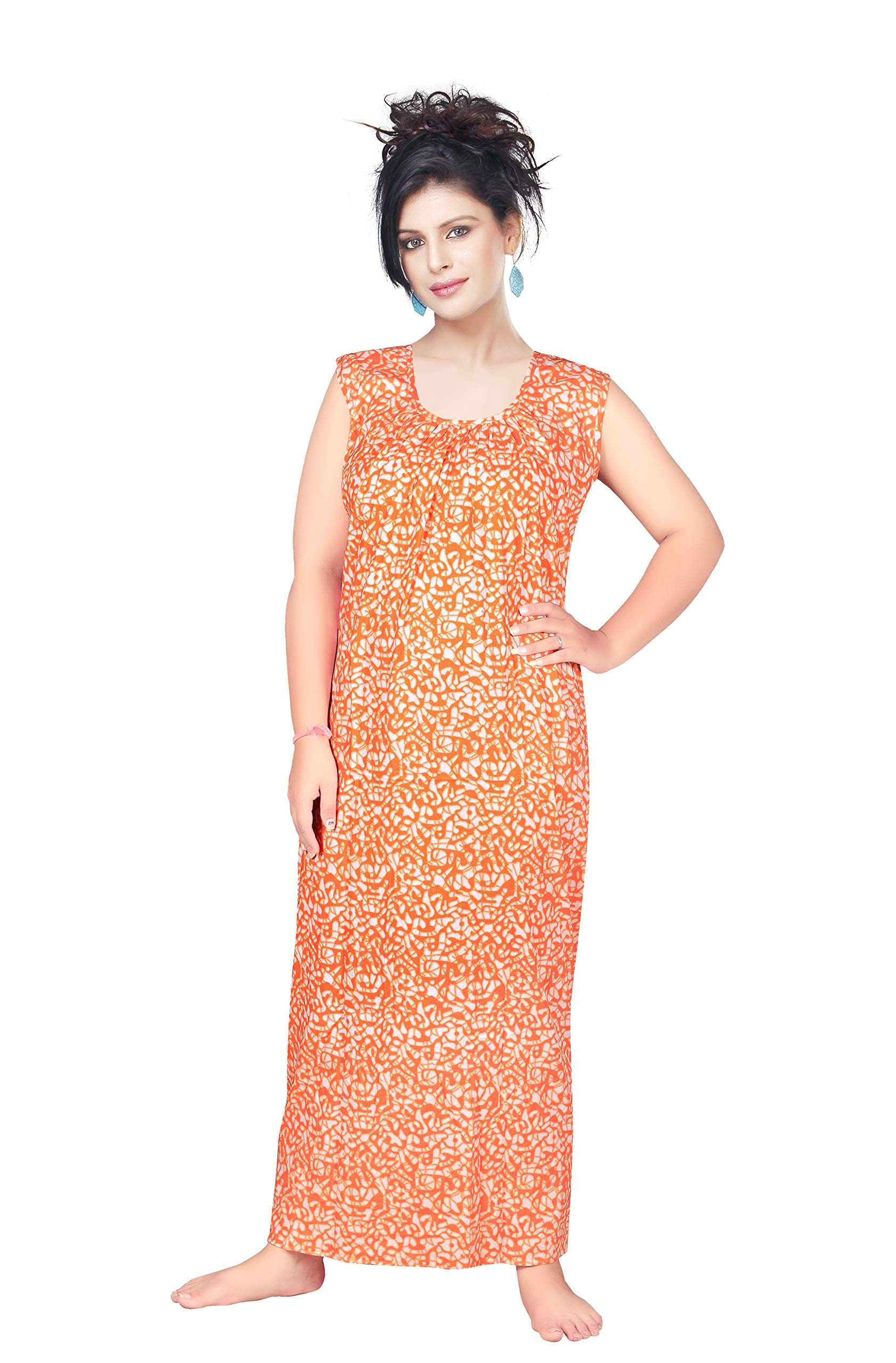 Satyam NightiesWomen's Cotton Printed Maxi Nighty