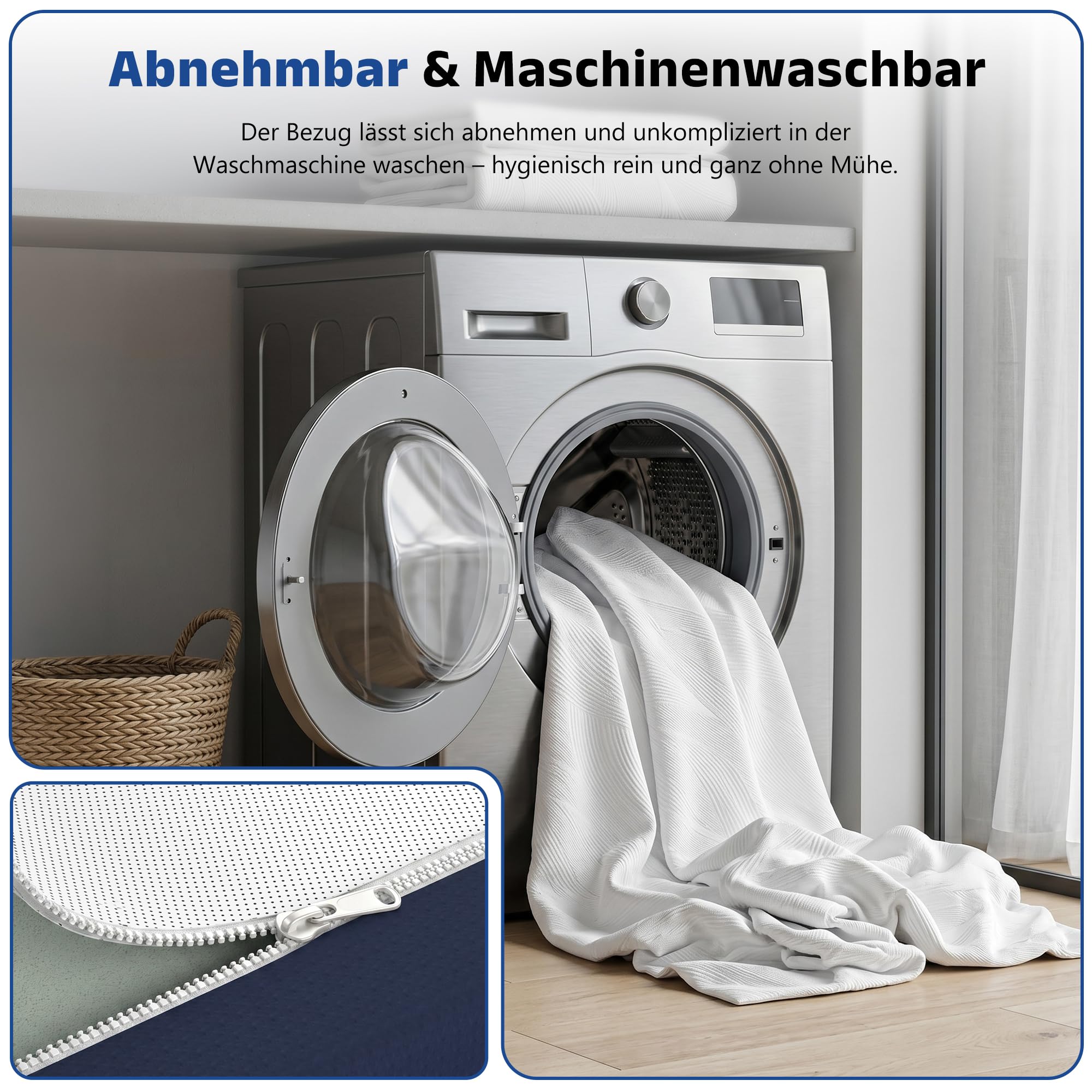 wowttrelax Matratze 90x200 cm, 7-Zonen, Höhe 20 cm, Bequem luftdurchlässig | Gel-Memory-Schaum Matratze, abnehmbar waschbarer Bezug, OEKO-TEX & CertiPUR-US zertifiziert, atmungsaktiv hautschonend