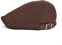 Vista 45 de VOBOOM Hombres Newsboy Cap Algodón Flat Ivy Gatsby Driving Hat Negro
