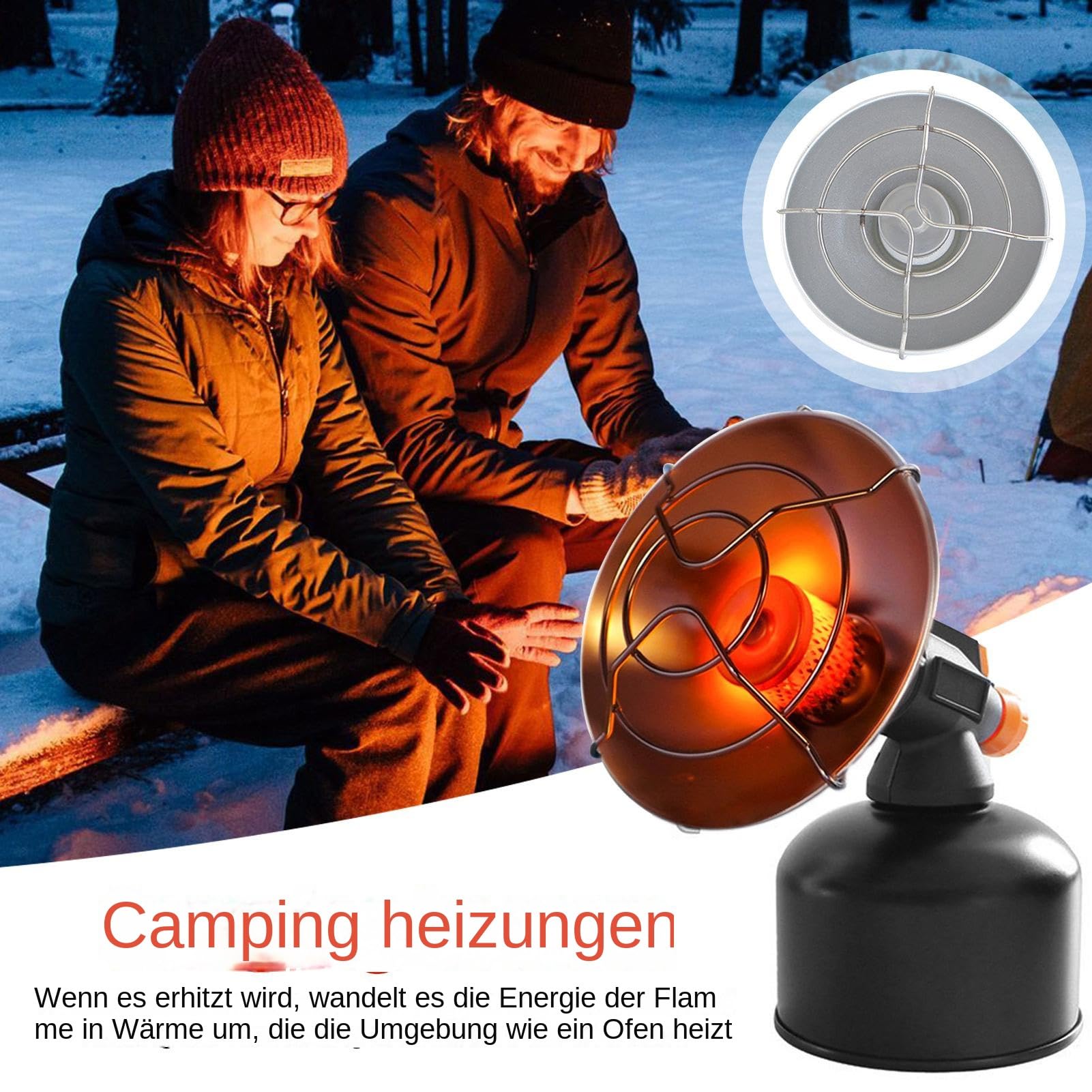 Winter-Camping-Heizlüfter, Heizung Mit für Outdoor-Camping,Edelstahl-Wärmekontrollventilator - Tragbarer -Campingkocher zum Angeln, Camping, Picknick, Reisen, Wandern