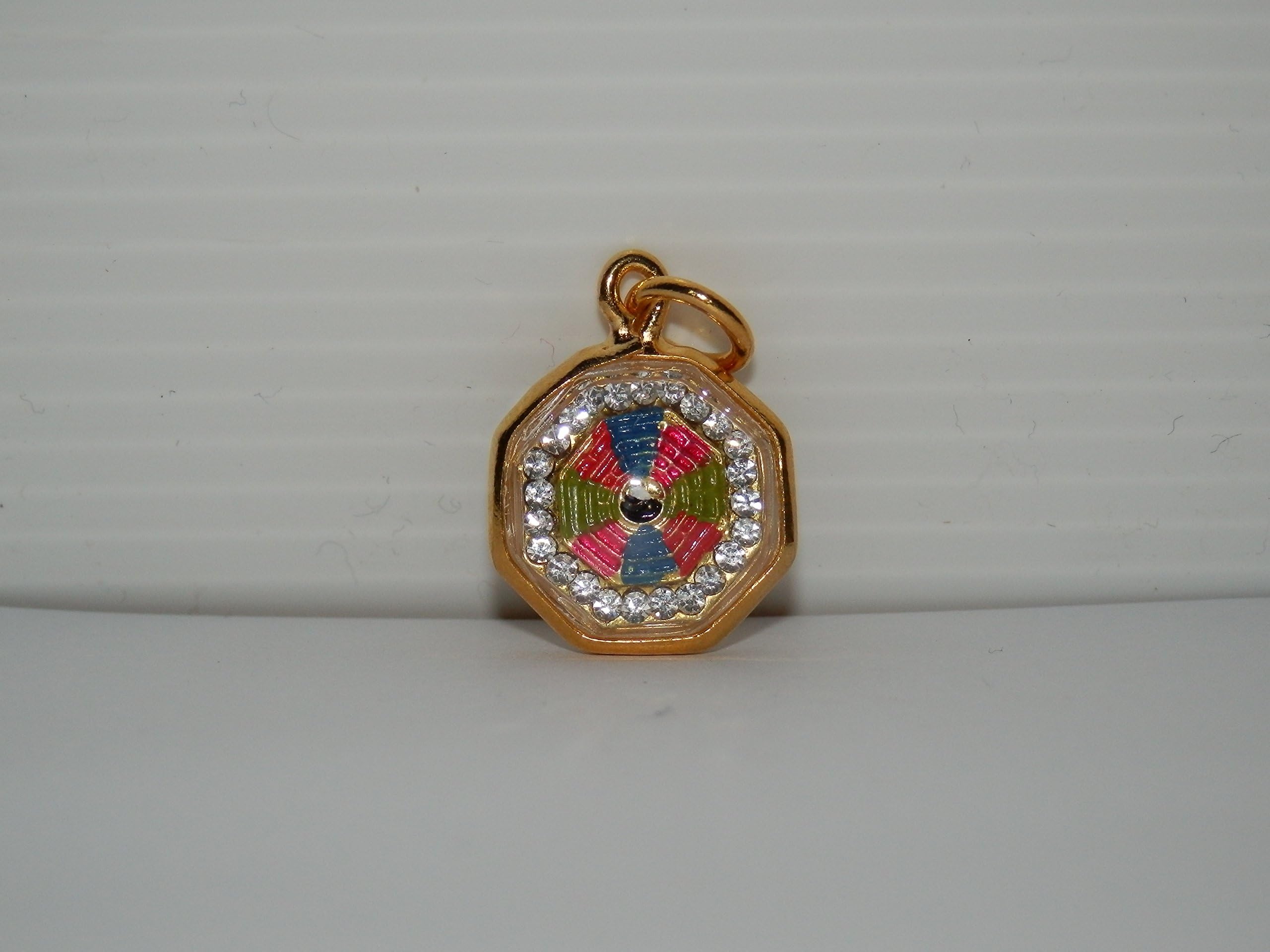 Pendant Necklace Talismans Amulet Small Feng Shui Yin Yang Pa Kua Coin Thai Buddhist Monks Blessed for Fortune Good Luck Success & Good Protection