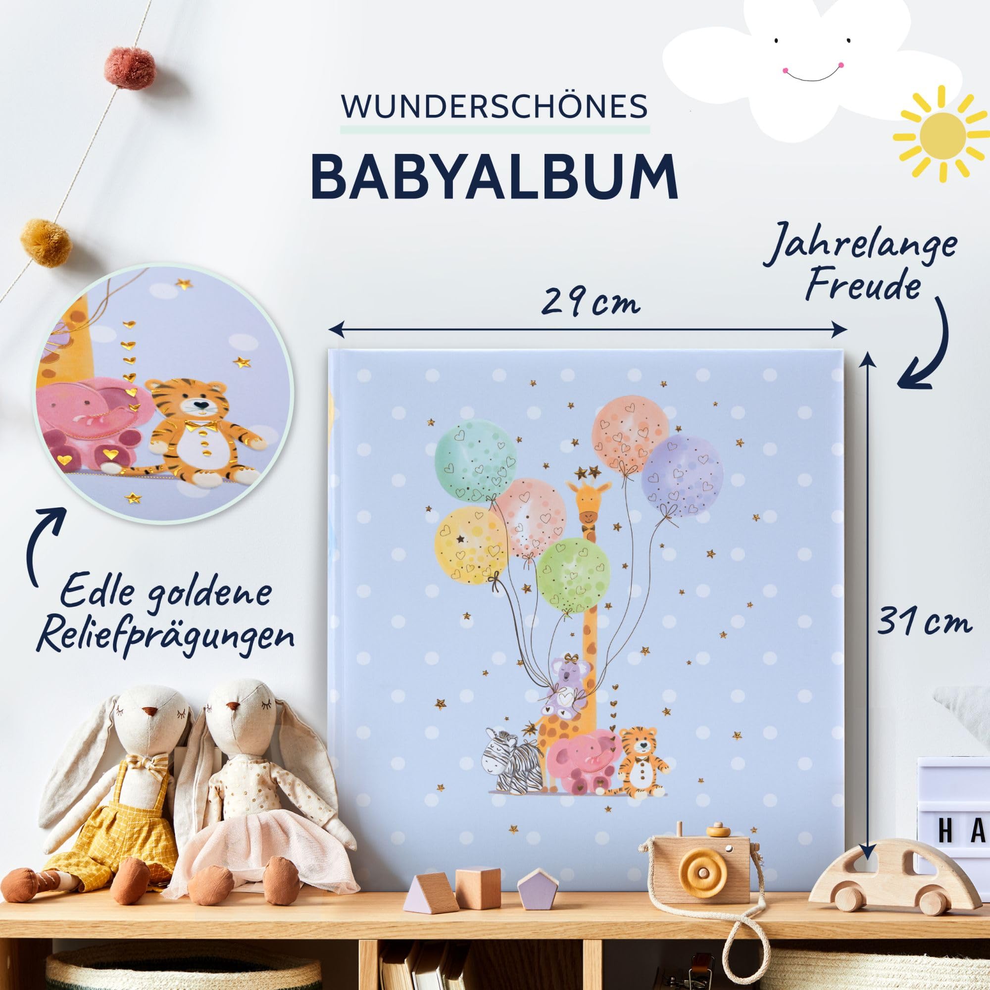 goldbuch 15 403 Baby Album Balloon Party, Baby Book 30 x 31 x 4 cm - Image 2