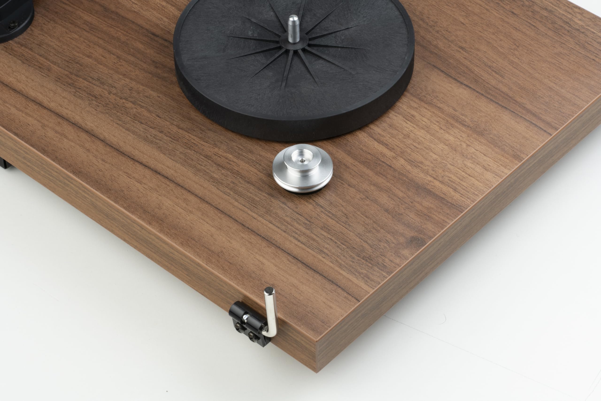 Pro-Ject Debut E Carbon Plattenspieler mit Carbon Tonarm, Ortofon Mikrofon 2M rot, Elektronische Geschwindigkeitsumschaltung, Made in Europe (Walnuss)