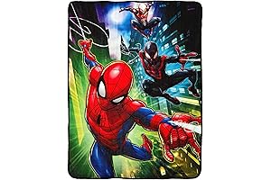 Spider-Man Boys Swing City Micro Raschel 46" x 60" Plush Throw Blanket...