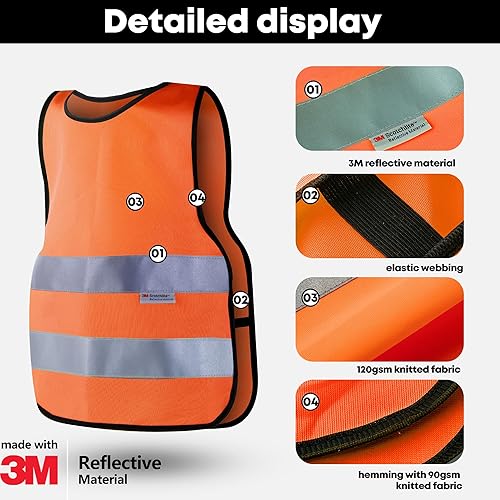 Miniatura 2 de SIFE Chaleco de seguridad para niños, fabricado con material reflectante de 9.8 ft, protege a nuestros jóvenes aventureros