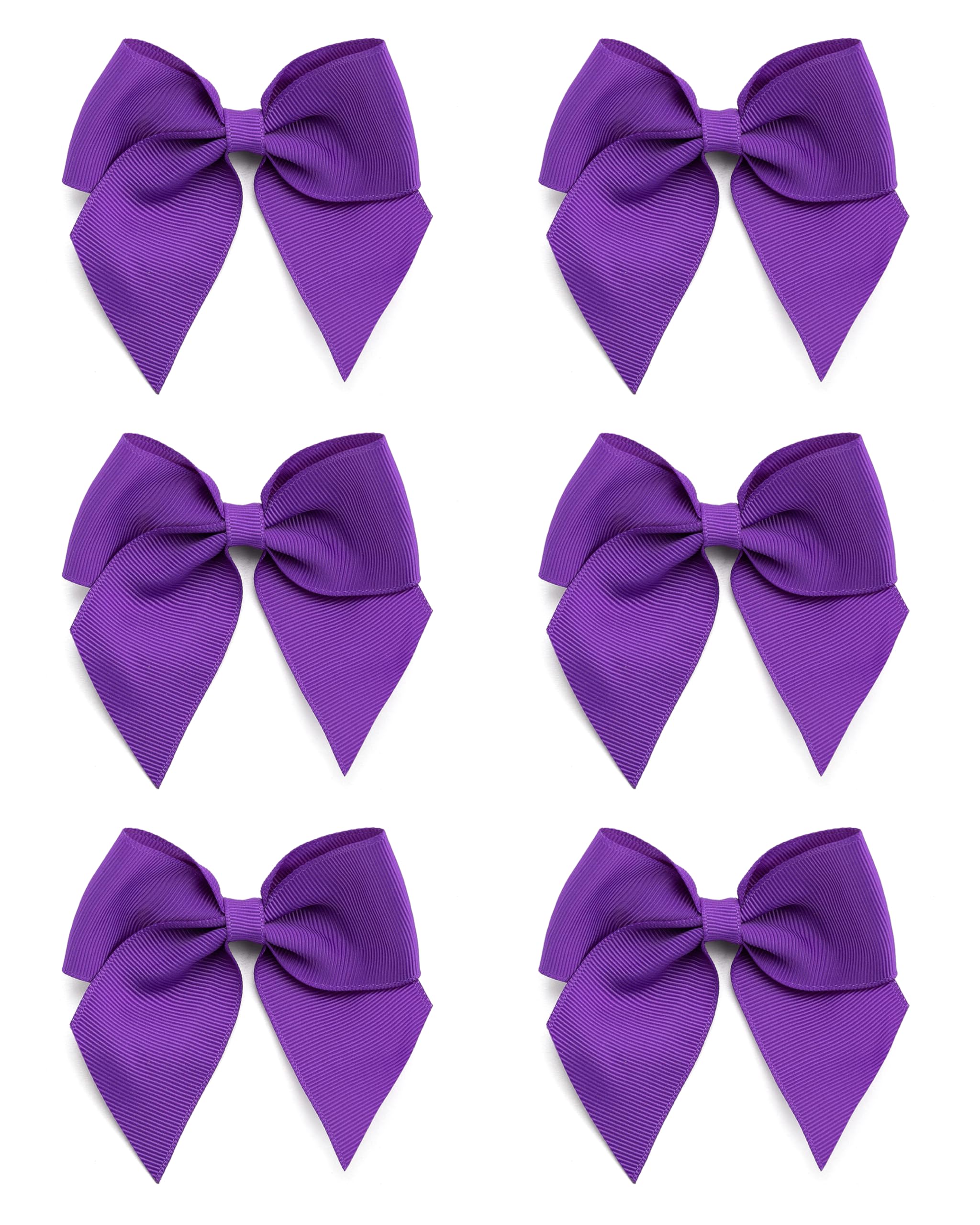 Italian Options Large Grosgrain Ribbon Bows, Self-Adhesive Fabric Bow Decorations for Gift Wrapping, Hampers, Christmas, Hair Bows, Crafts, Cakes, Crafting Accessories, Purple, 6 Pack, 10 cm