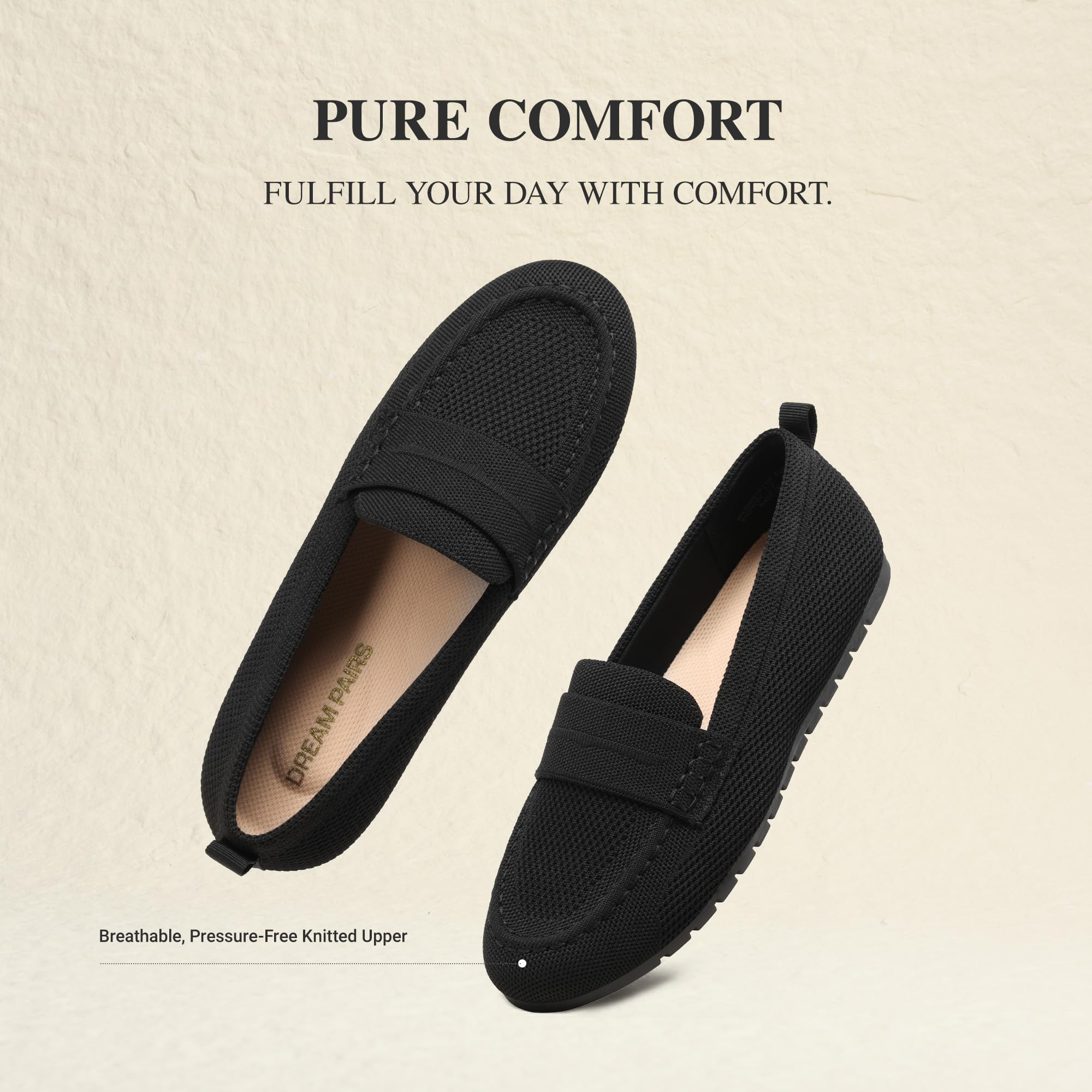 DREAM PAIRS Mocasines para Mujeres Penny Tejidos Mocasines Casual Cómodos Slip On Planos para Trabajo Negocios y Caminatas