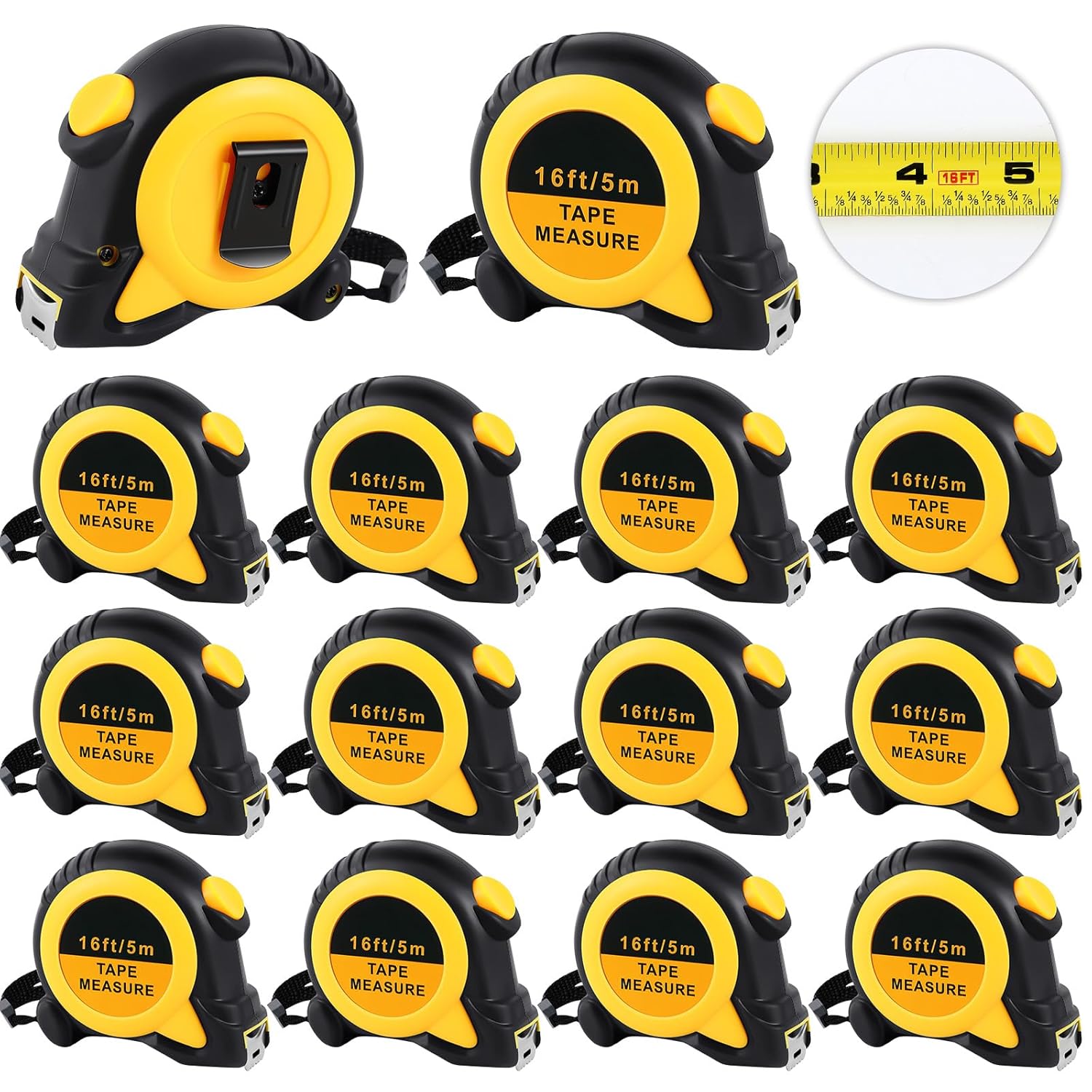 Kanayu 12 Pack 16ft Tape Measure Bulk Measuring Tape Retractable Small