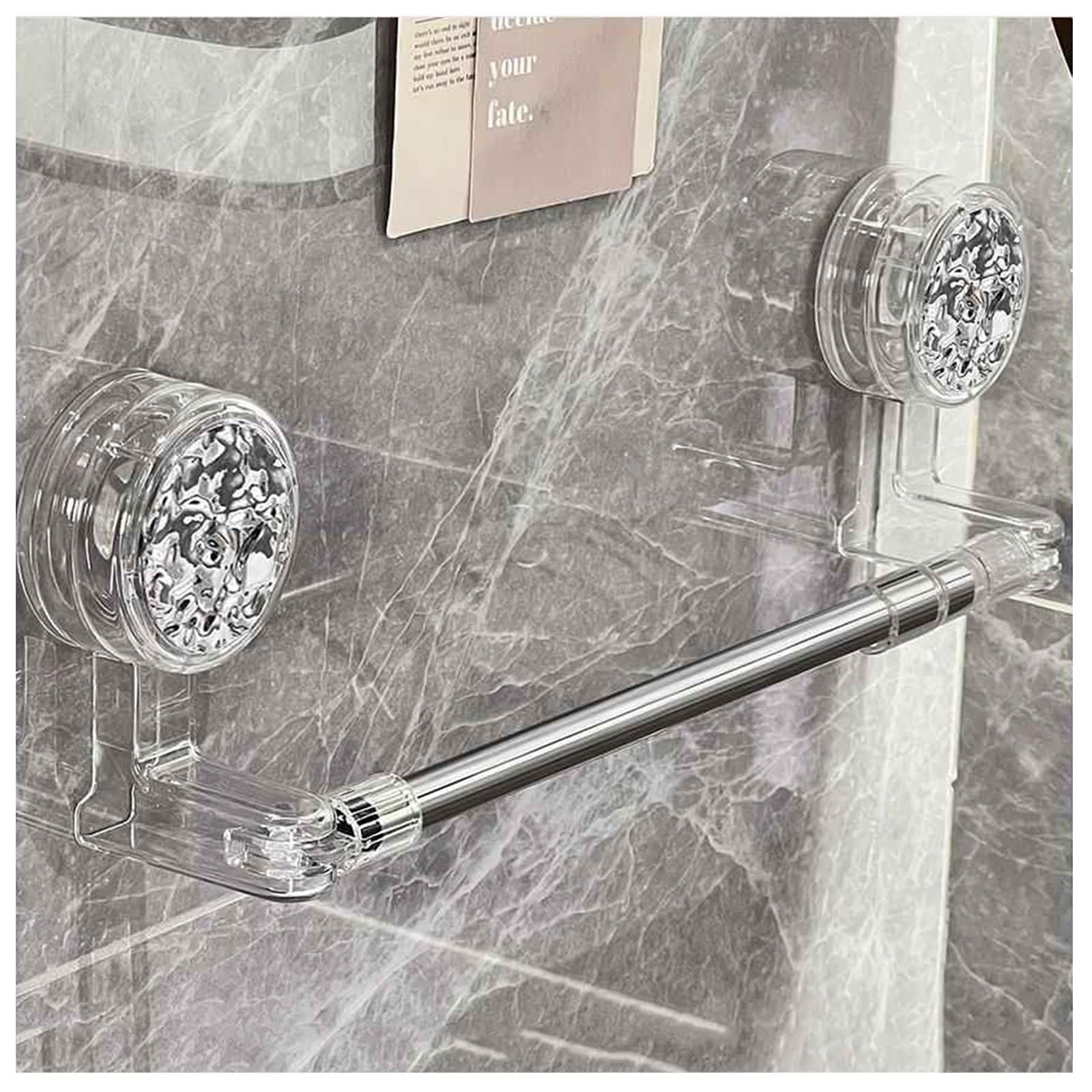 Porte-serviettes pivotant plastique ventouse support mural amovible 30 50 64 cm