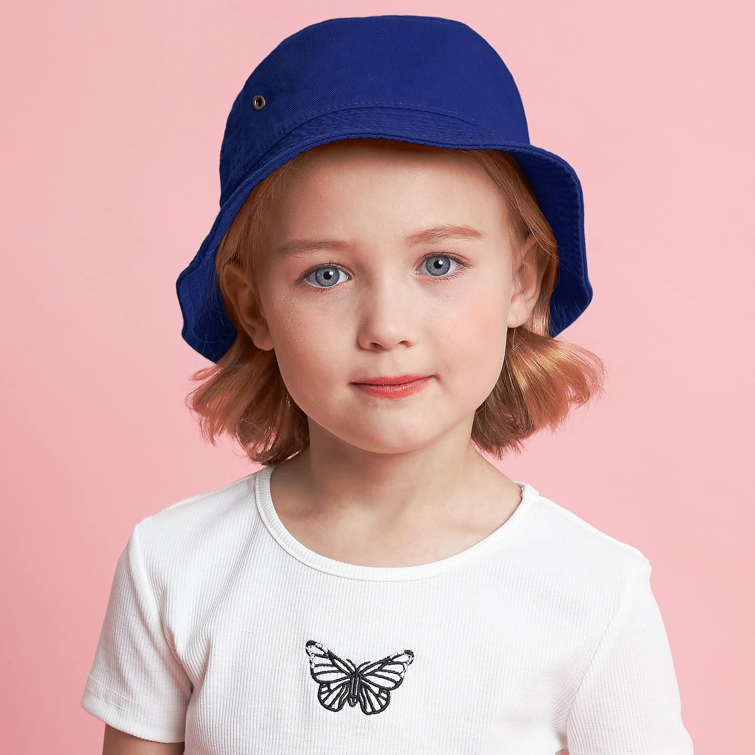 The Hat Depot Youth Kids Washed Cotton & Lightweight Nylon Packable Bucket Travel Hat Cap image 2