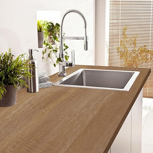 Miniatura 3 de Papel de contacto de grano de madera para encimeras de despegar y pegar para gabinetes, envoltura de vinilo, fácil encimera de cocina, papel tapiz