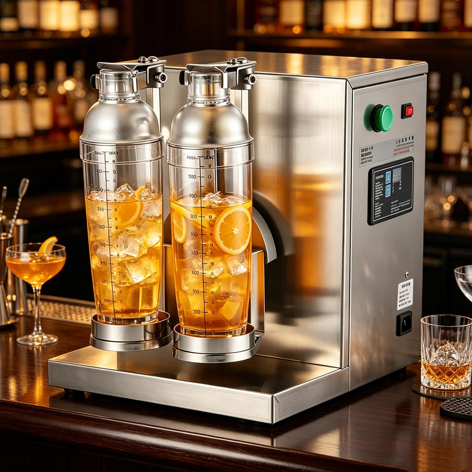 Shaker Automatico a Doppia Stazione, Motore Ad Alta Coppia da 120 W, 400 Giri/Min, Timer da 0 a 120 Secondi, Frullatore Elettrico per Bubble Tea, Cocktail E Succhi di Frutta.