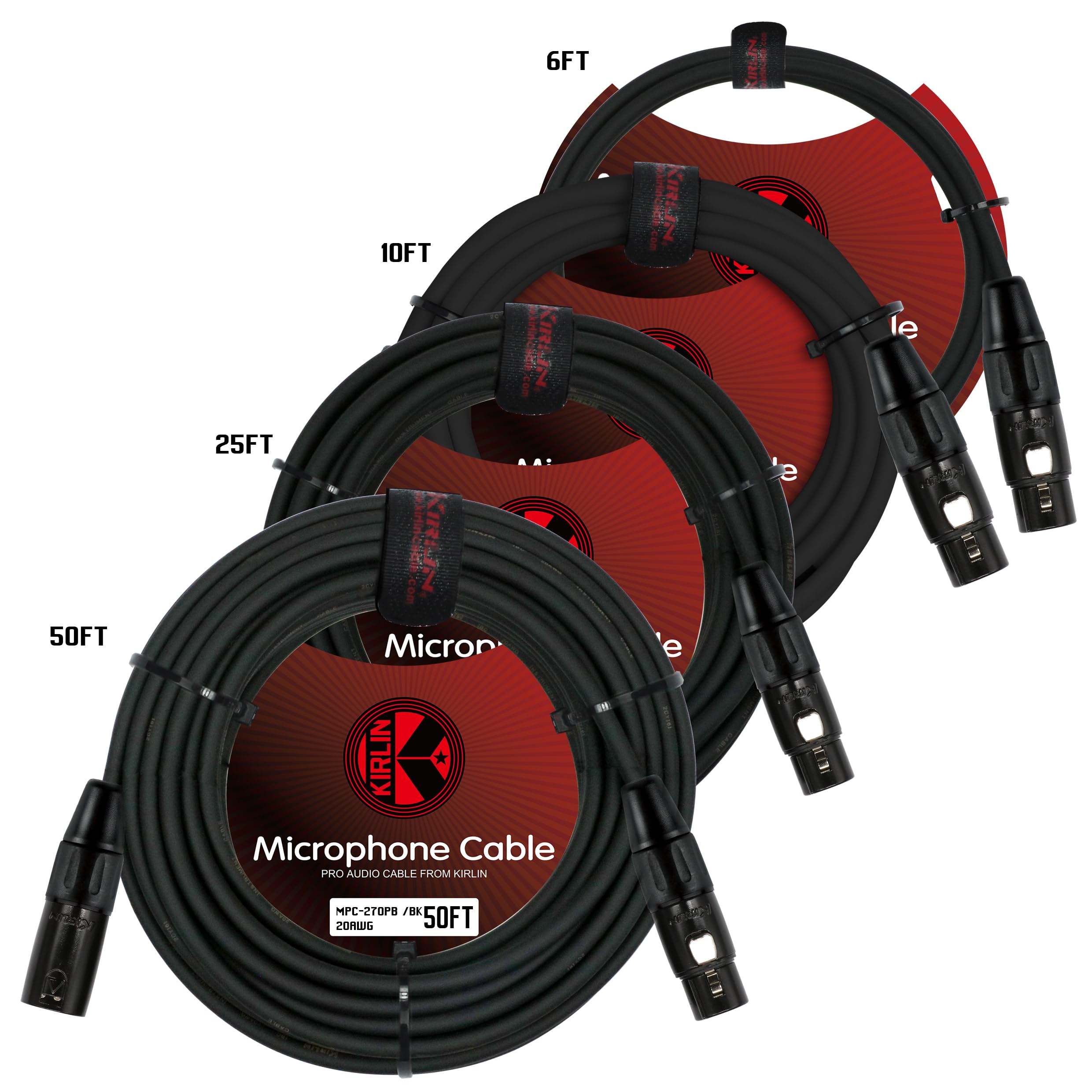 KIRLIN Kabel mikrofonowy MPC, XLR, czarny, 6 m (MPC-270PB-25/BK)