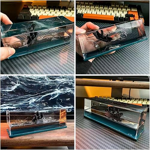 Miniatura 3 de PTAEXCEL Botella fluida de deriva de barco de crucero, barco insumergible en una caja, juguete de crucero insumergible, decoración de barco no