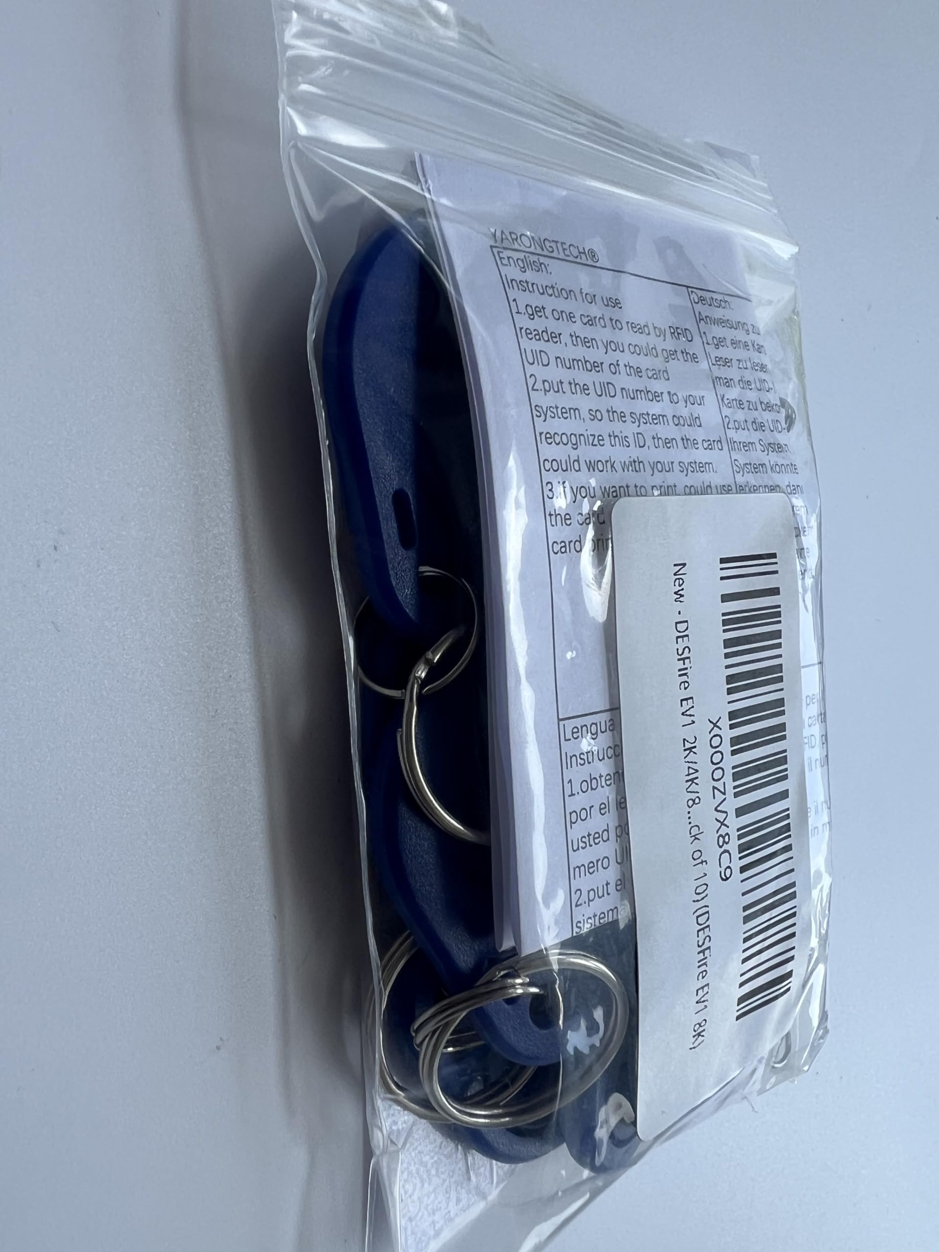 10-Pack NFC DESFire EV3 Keyfobs - 13.56MHz, 2K/4K/8K Memory, Blue Key Tags 4 thumbnail image