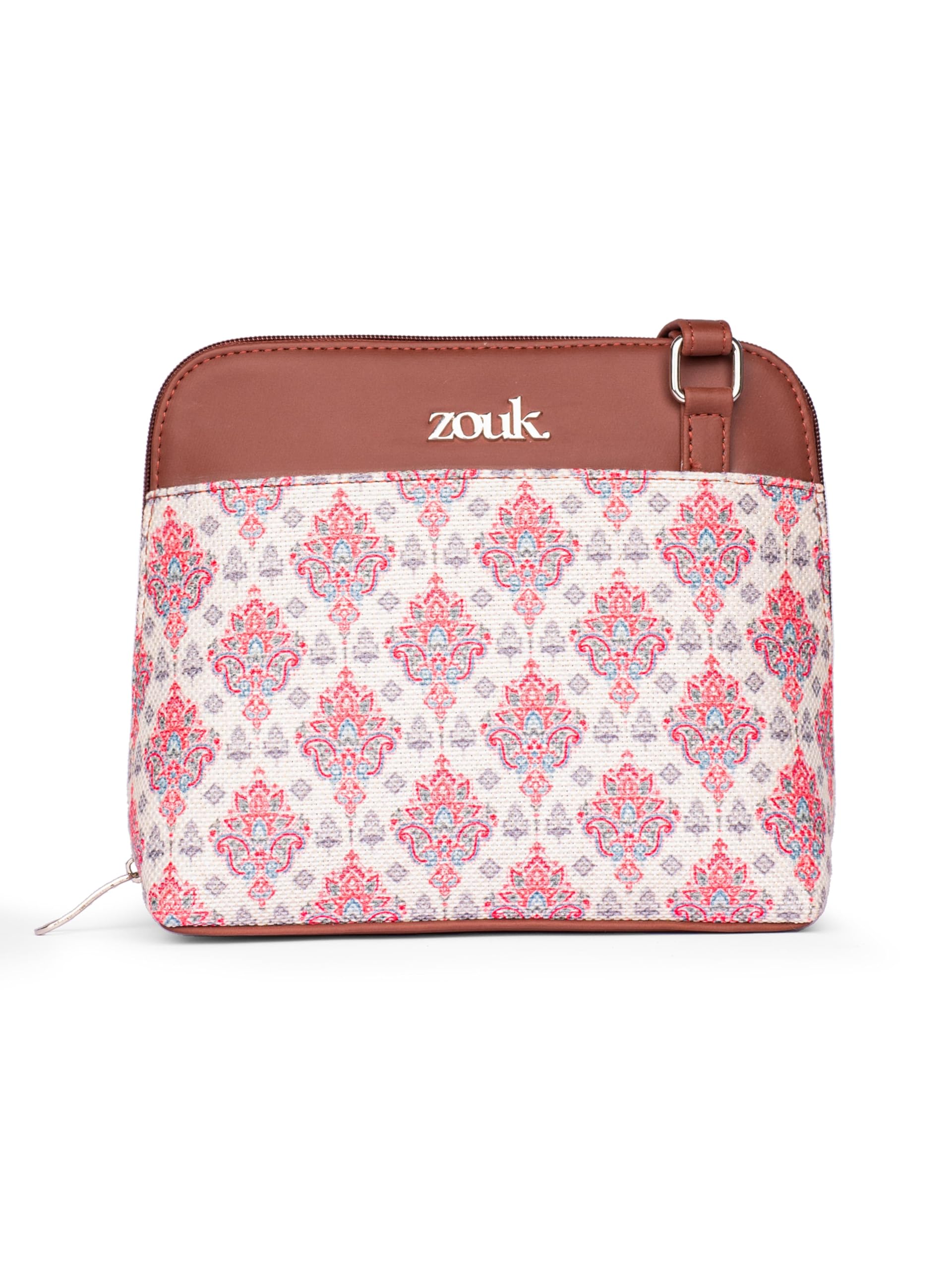 ZOUKPrinted Vegan Leather Out Of Office Sling Bag With Adjustable Strap For Women's Girls