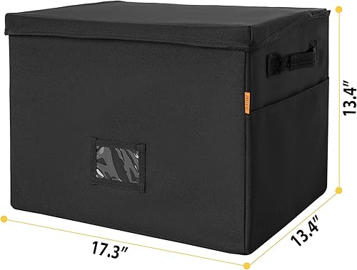 Miniatura 4 de IBVIVIC Caja de almacenamiento de discos de vinilo con tapas, estuche de viaje para discos de vinilo con capacidad para más de 80 LPs, bolsa de