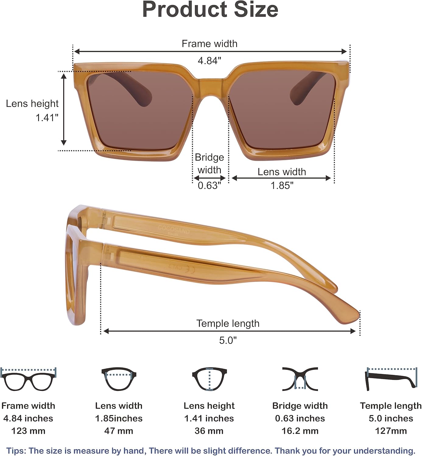 COCOSAND Kids Sunglasses Polarized UV 400 Protection Retro Square Futuristic Glasses for Youth Teen Boys Girls Age 5-12 - Image 6