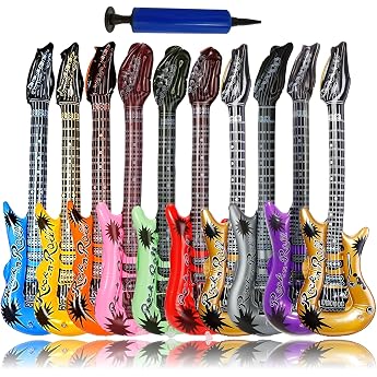 smilixin pack of 11 inflatable guitar inflatable instruments toy set colourful inflatable guitar inflatable party props inflatable musical instruments party props for children