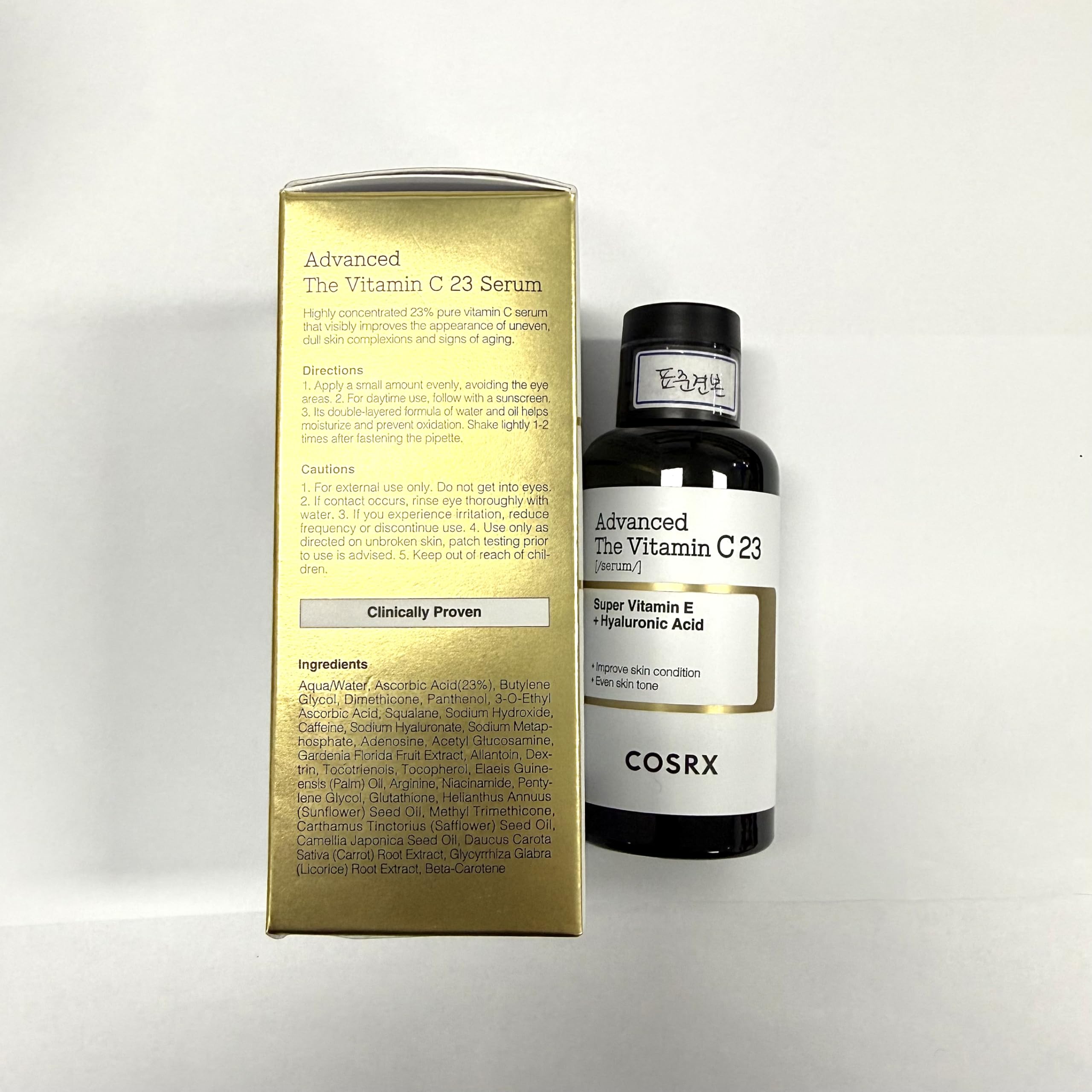 COSRX Advanced Pure Vitamin C 23% Serum with Vitamin E & Glutathione (Renewal), Korean Vitamin C Serum for Fine Lines, Uneven Skin Tone & Dull Skin, 0.67oz, Korean Skin Care