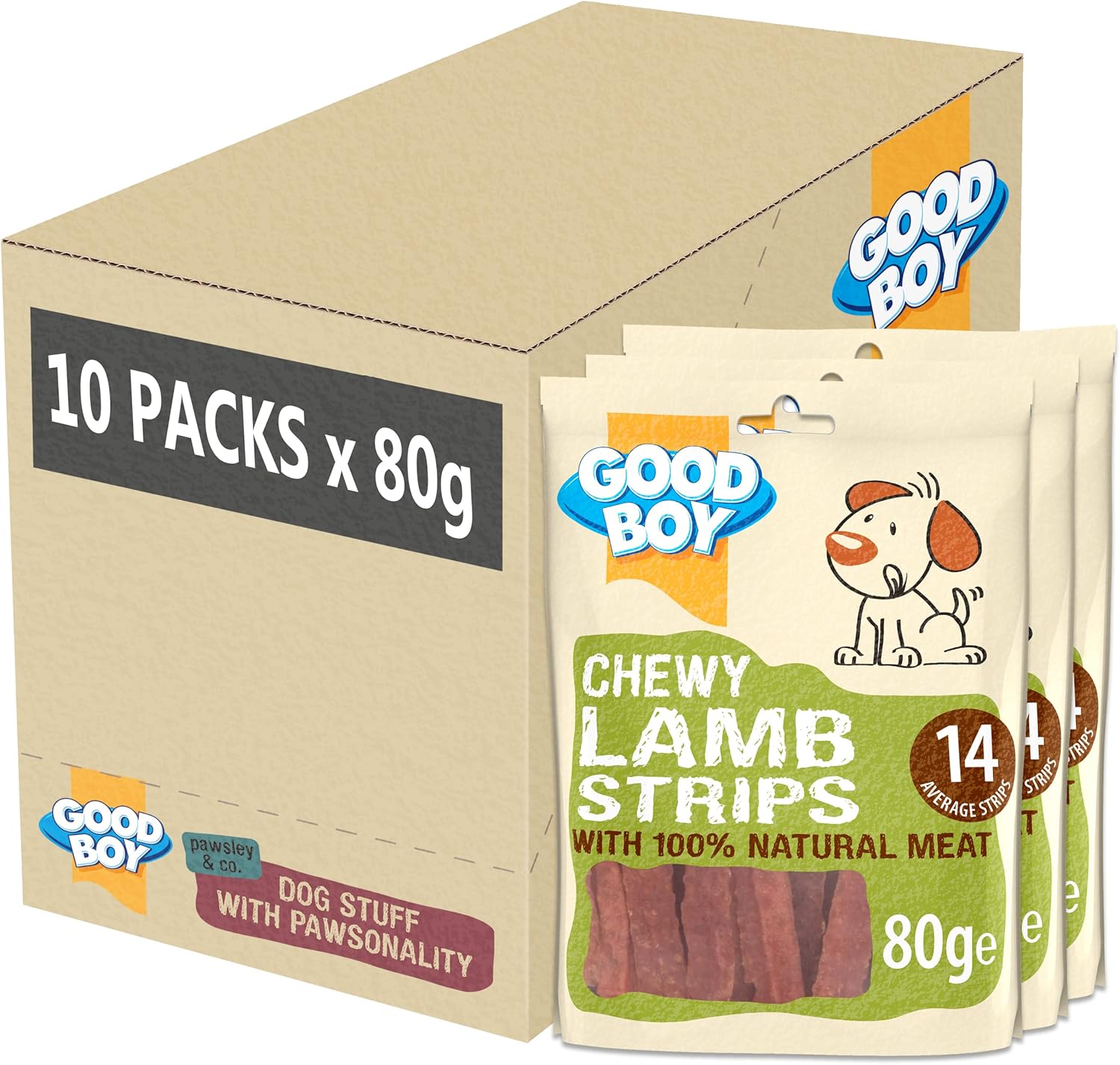 Good Boy Lamb Strips Natural Dog Treats Wheat and Cereal Free