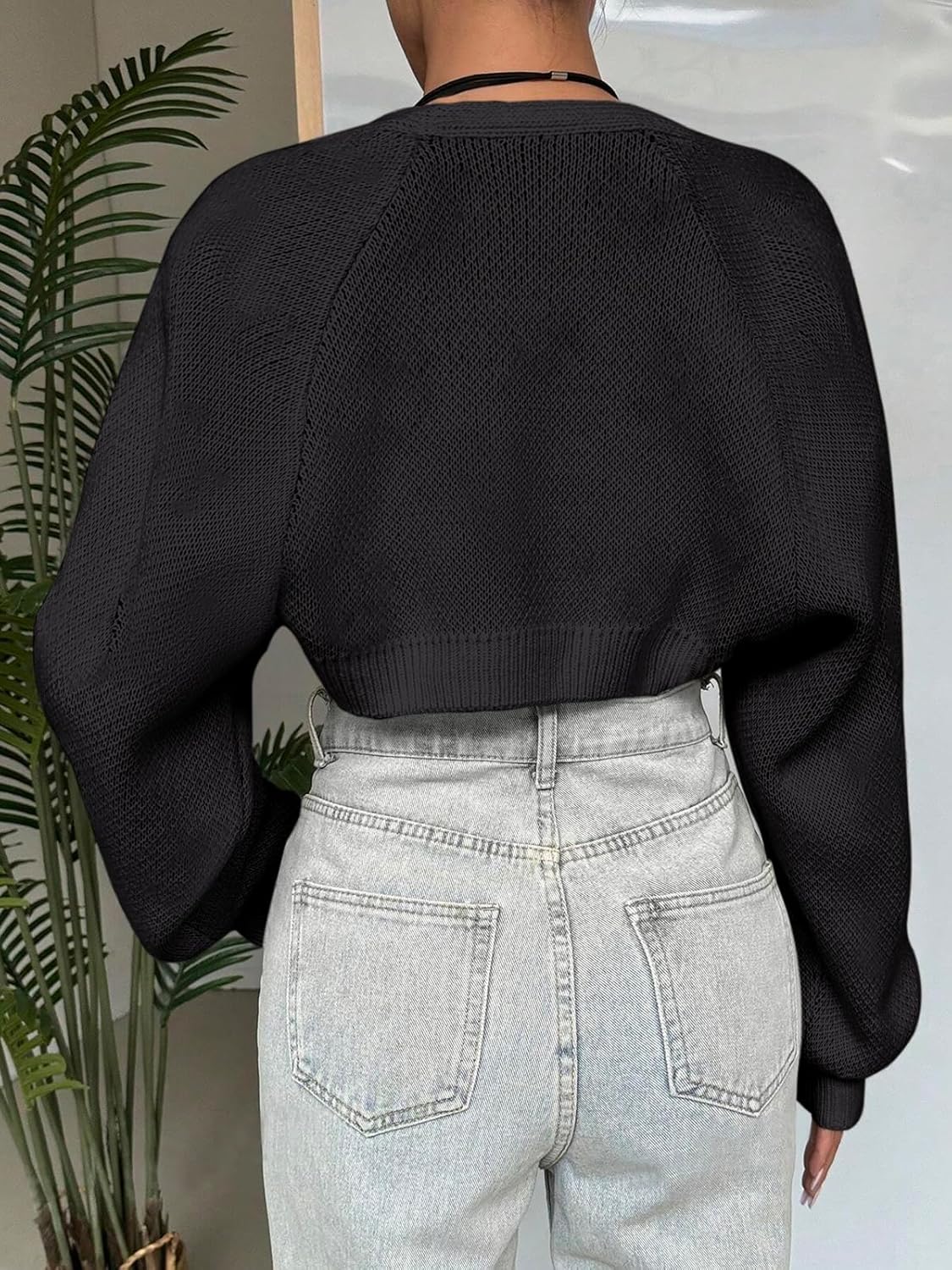 SPR&JOY Women’s Bolero Shrug Sweaters, Knitted Open Front Long Sleeve Cropped Tops, Solid Cute Sexy Casual Fashion Cardigans - Image 5