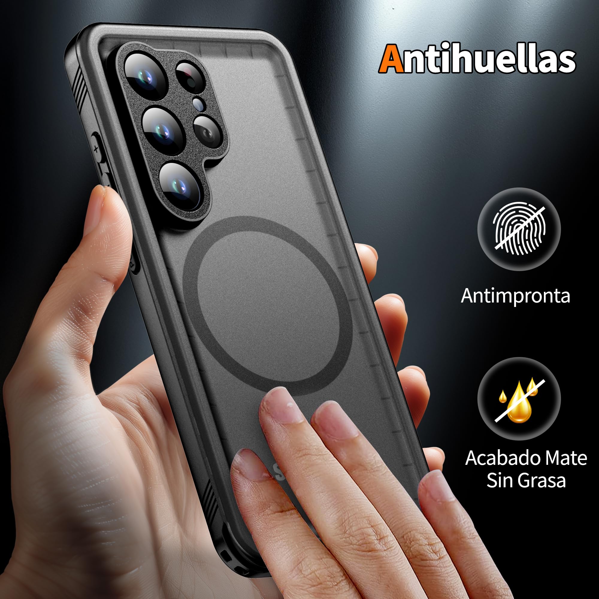 Cozycase Top Funda Magnética para Samsung Galaxy S25 Ultra para Magsafe 360 Militar Antigolpes IP68 Impermeable Resistente Carcasa Antipolvo Acuatica Sumergible Agua Doble Waterproof S 25 Ultra Case