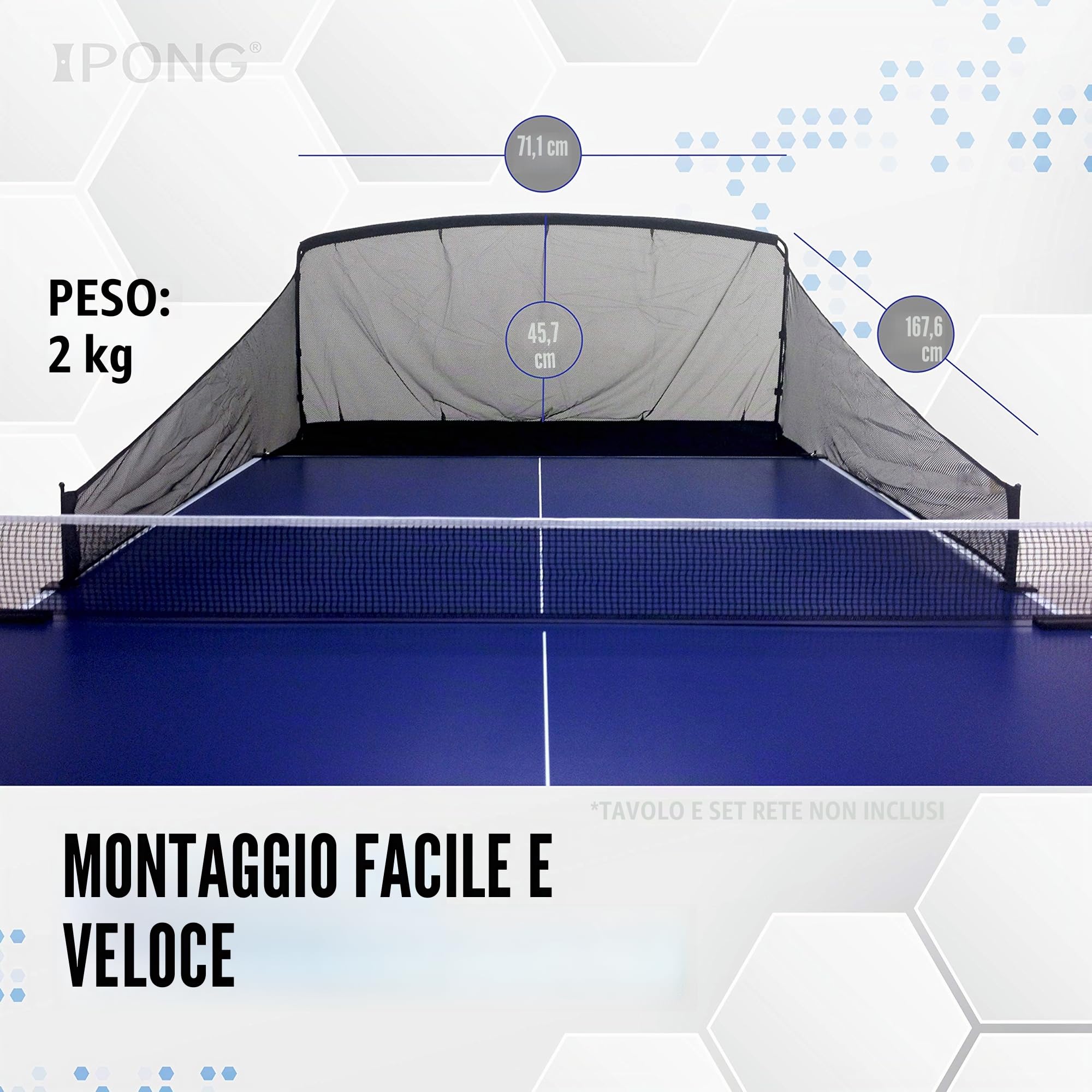 Ipong in Fibra di Carbonio da Tavolo Tennis Ball Catch Net