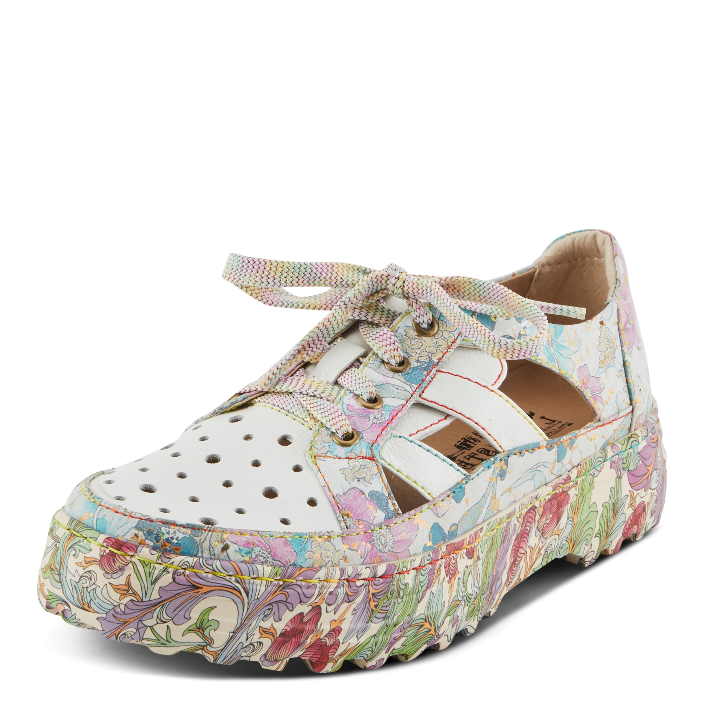 Spring Step L'Artiste Women's BODES Unique Cutout Leather Sneakers | Bold Artistic Statement Shoes