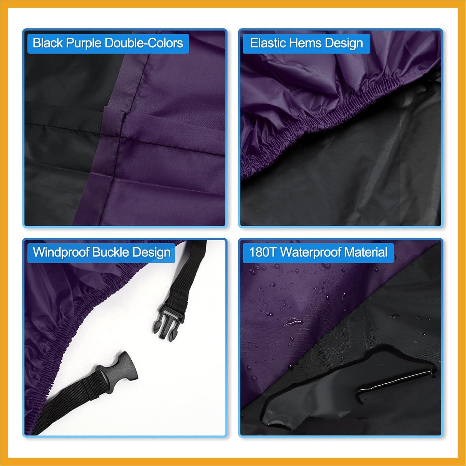 Motorcycle Cover Waterproof Rain Cover 190T XXL Black Purple for Honda Shadow ACE Spirit Sabre 600 750 1100 VT Replacement