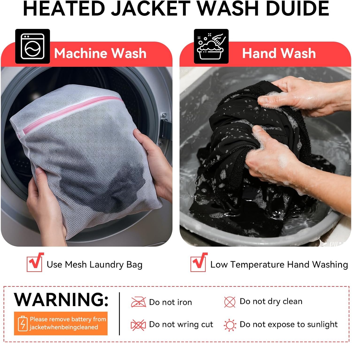 Heated Jackets for Women & Men with Battery, 15 Heating Zones, Dual Control Heating Coat for Winter Outdoor - Image 6