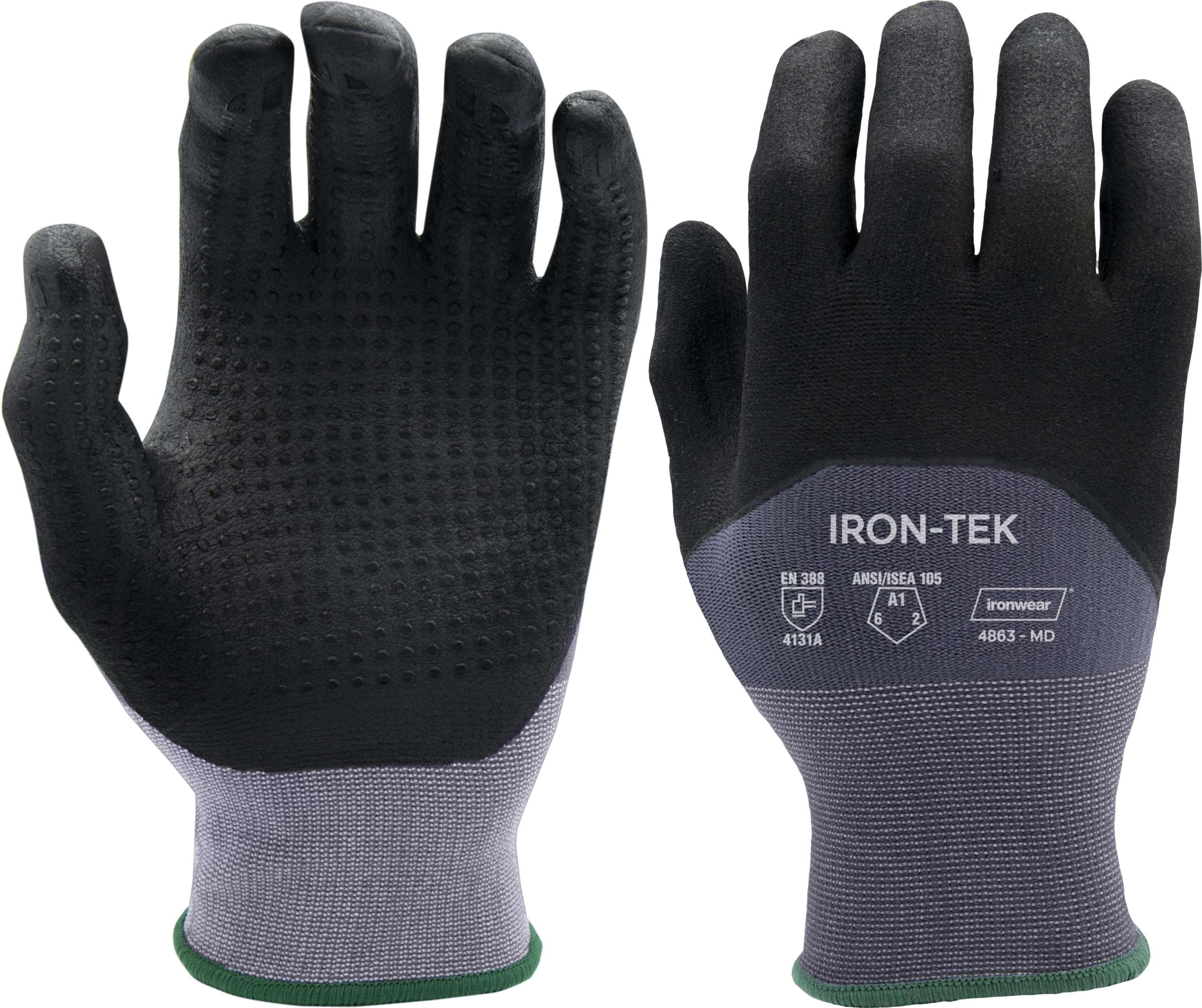 Ironwear 4863 Strong Grip Cut Resistant Glove A4 | High Dexterity & Sensitivity | Breathable Coating | Dozen