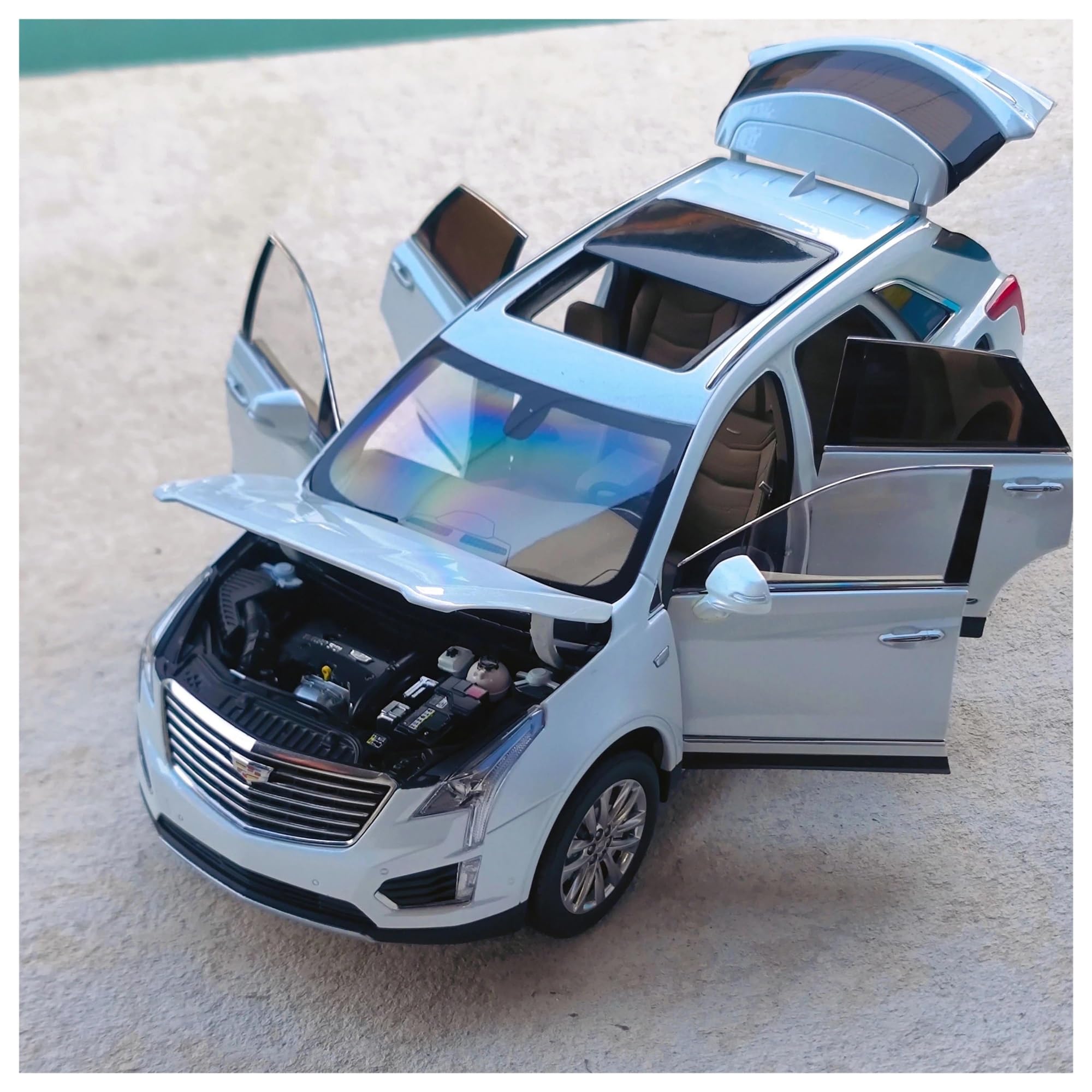 Metallo Scala Replica 1 18 Per Cadill Xt5 2016 Modello Di Auto Statica In Lega Bianca Pressofusa Hobby Veicoli Giochi Set