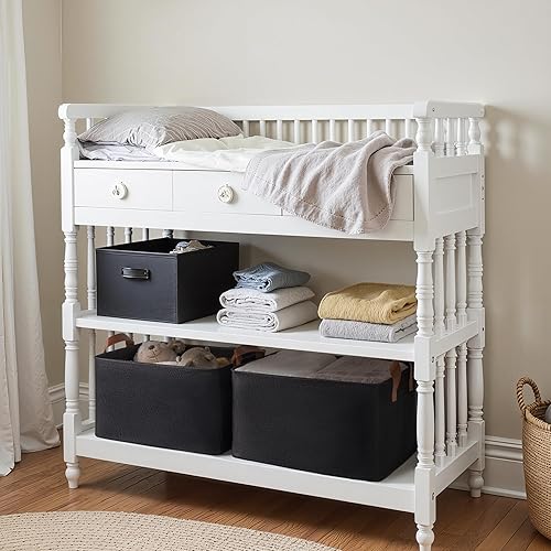 Miniatura 9 de GRANNY SAYS Cestas de almacenamiento para estantes, organizadores de armario, contenedores de almacenamiento de ropa con marco de metal, cestas