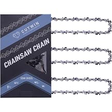14 Inch Chainsaw Chain 3/8" LP Pitch, 0.043" Gauge, 52 Drive Links Fits for Husqvarna,Echo,Ryobi,Greenworks,Ego,and More 3 Chains