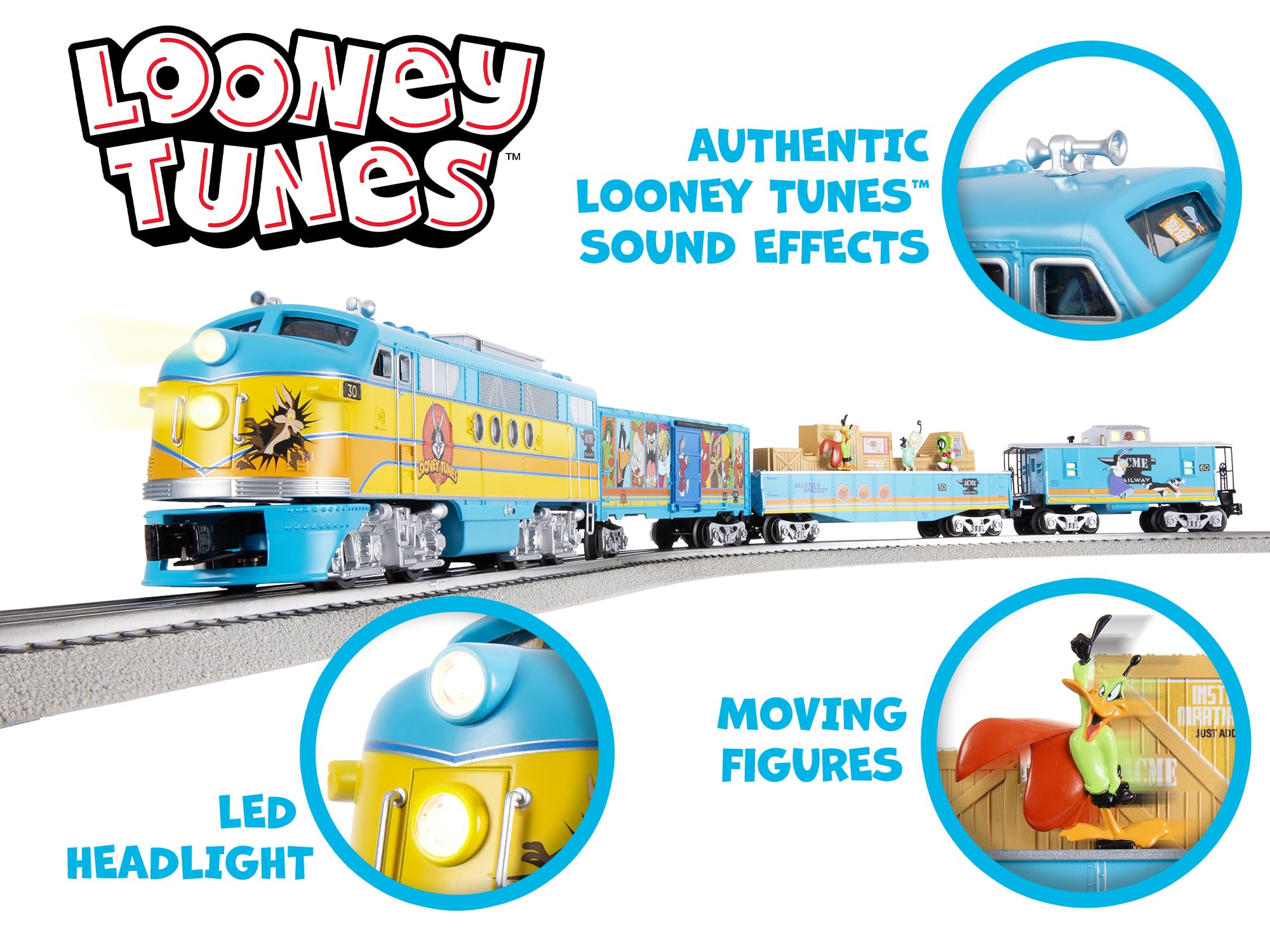 Lionel Looney Tunes Freight LionChief 5.0 Electric O Gauge Train Set with Bluetooth & Remote