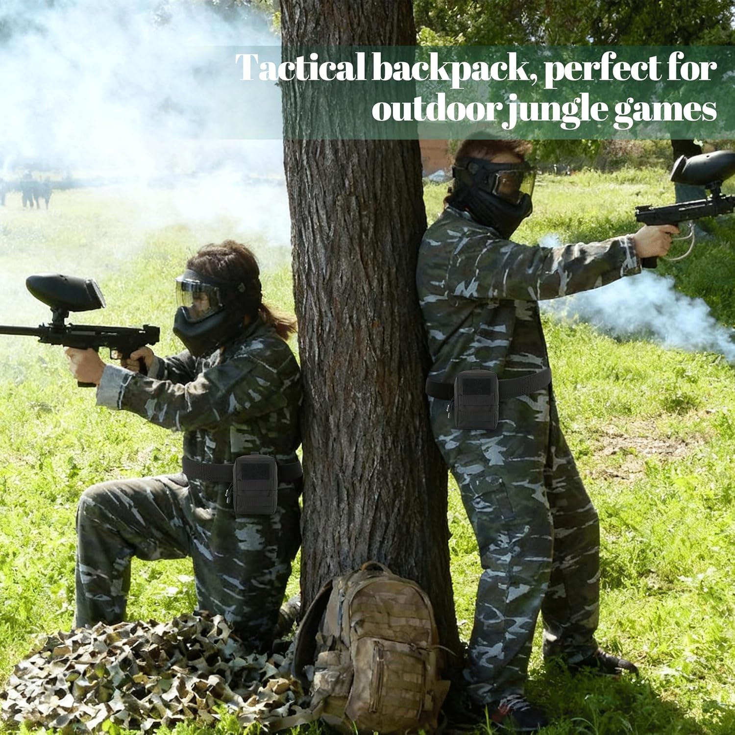 8 Pcs Molle Pouches Tactical Molle Pouch Vest Pouch Cell Phone Belt Pouch Waterproof Waist Bag Pack Utility EDC Pouch Bag Compact Accessories Gadget Pocket Organizer with 8 Pcs D-Ring Grimlock（Black）