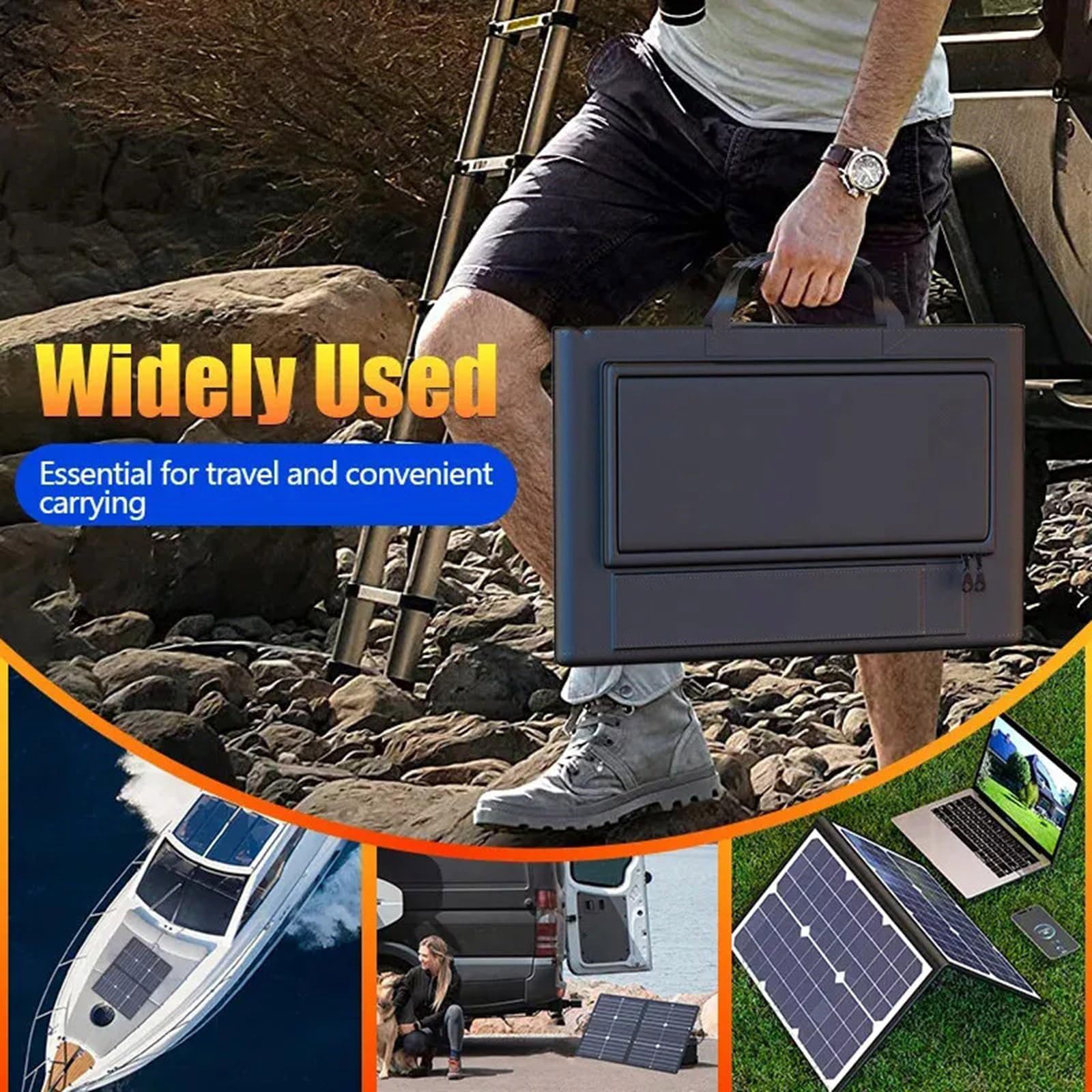 Panel solar plegable de 40 W, fuente de alimentación para exteriores, placa de carga solar para camping, emergencias de carga