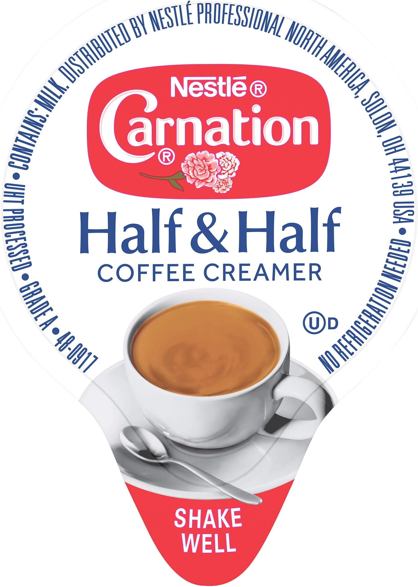 Nestle Carnation Coffee Creamer Half and Half, Made with Real Dairy, 0.304 fl oz Tubs (Pack of 360)