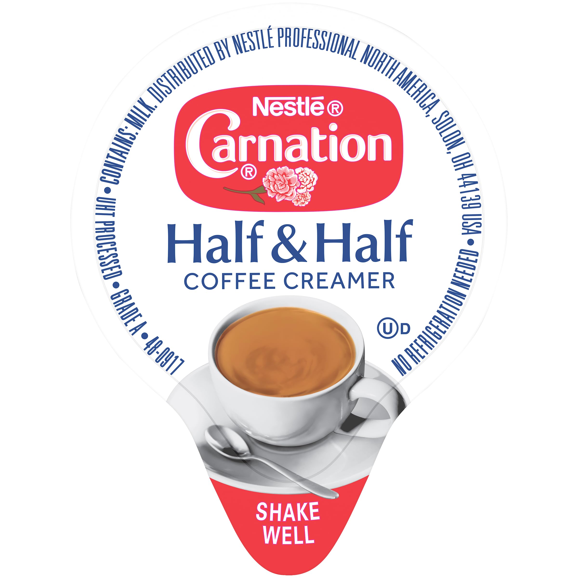 Nestle Carnation Coffee Creamer Half and Half, Made with Real Dairy, 0.304 fl oz Tubs (Pack of 360)