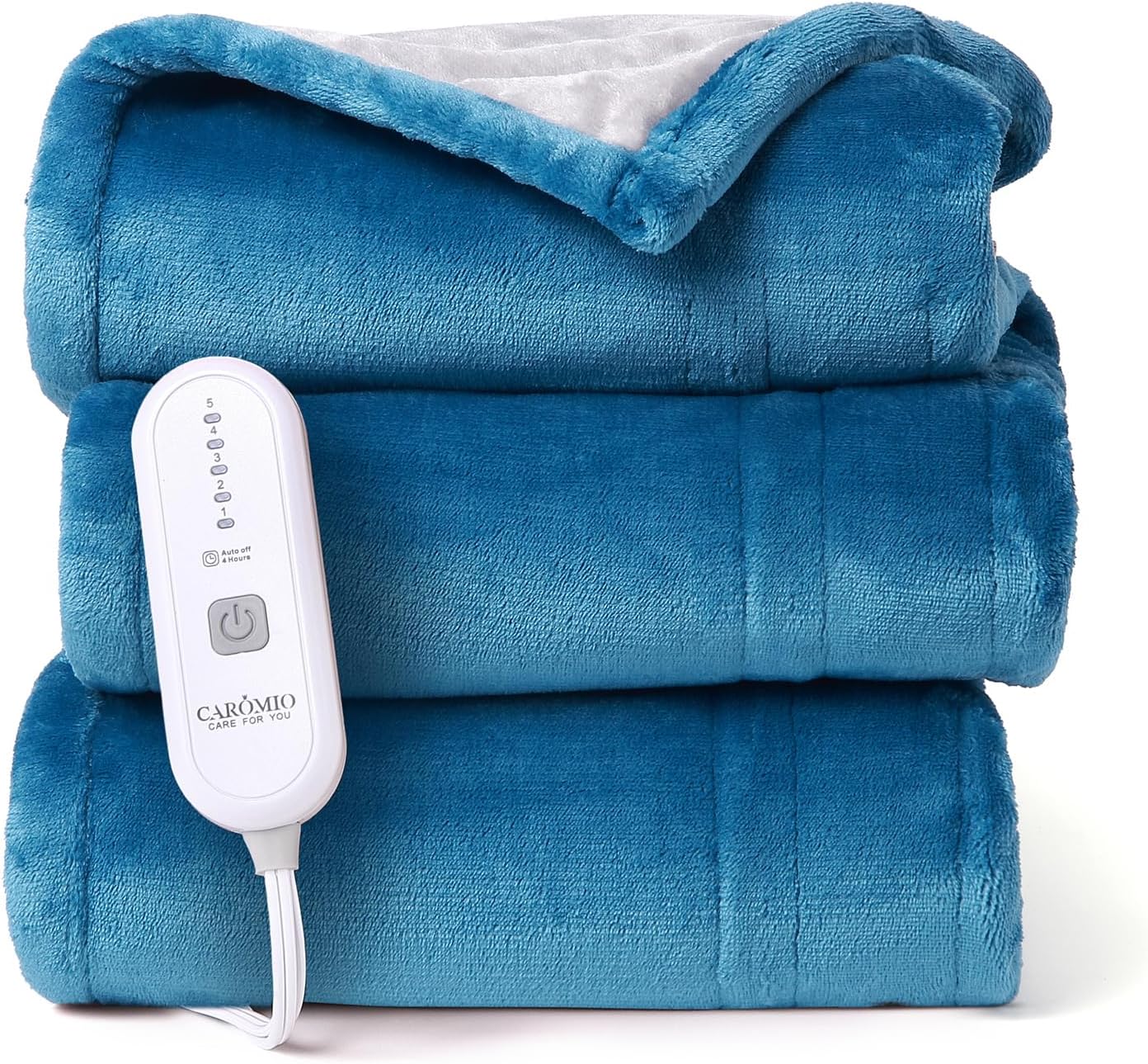 CAROMIO Heated Blanket Electric Throw, Reversible Flannel