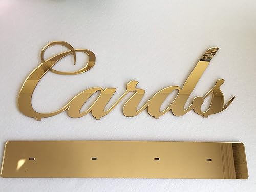 Miniatura 5 de Cards Table Sign Wedding Card Signs for Table Decorations Event Reception Bridal Shower Party Decor Laser Cut Gold Mirror Signage Modern Acrylic