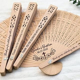 Personalized Hand Fans for Weddings with Name,Customized Fans Handheld,Wooden Fans for Wedding,Wedding Program Fans (30pcs)