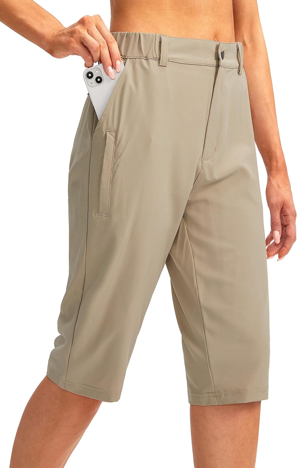 G Gradual Women's Long Hiking Cargo Shorts 13" Knee Length Lightweight Quick Dry